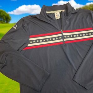 QUAIL HOLLOW Puma Volition America Stars Stripes 1/4 Zip Golf Jacket Pullover- L